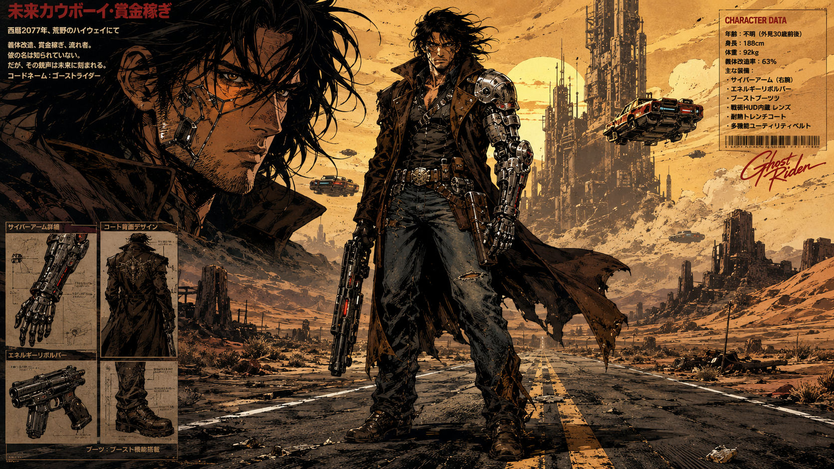 Futuristic Cowboy Bounty Hunter 2077