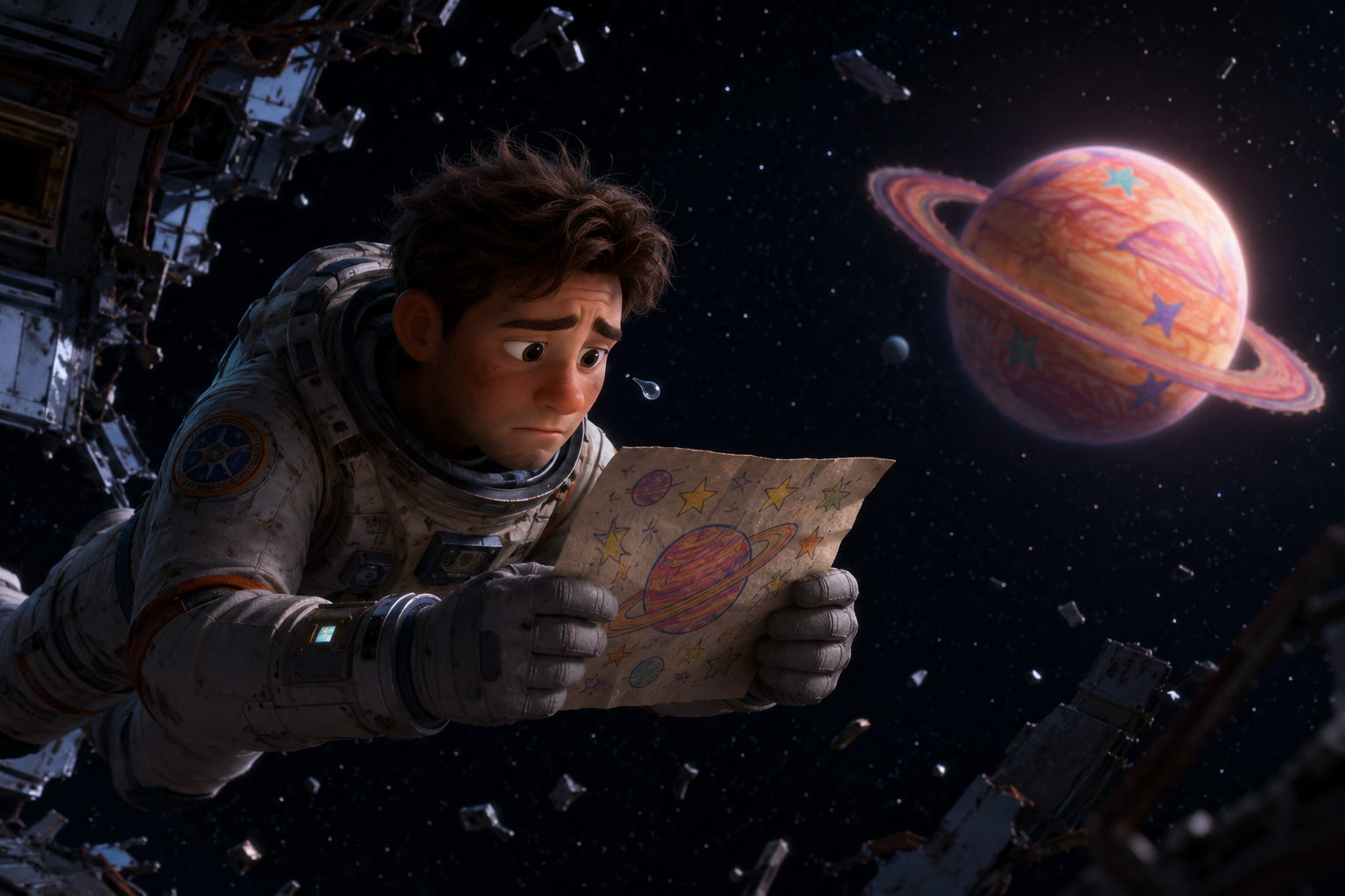 Astronaut Holding His Daughter’s Star Map