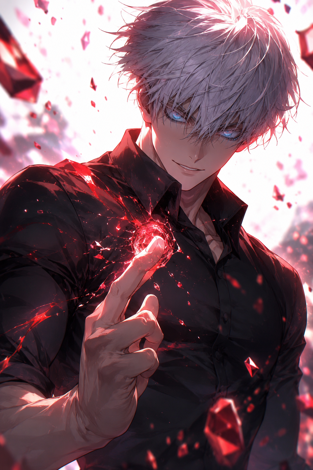 White-Haired Sorcerer Charging Red Destruction