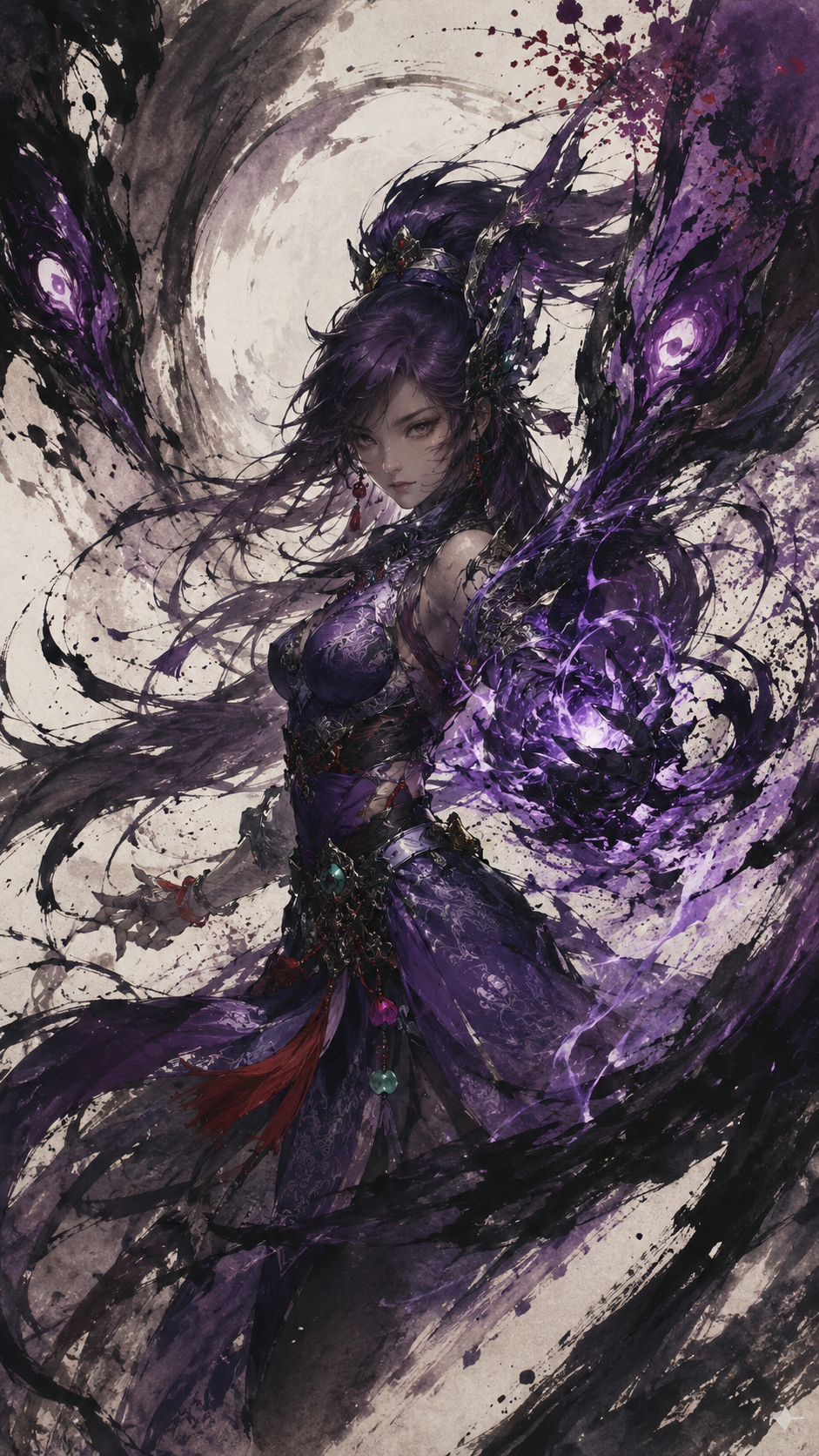 Kai’Sa as a Chinese Ink Void Hunter