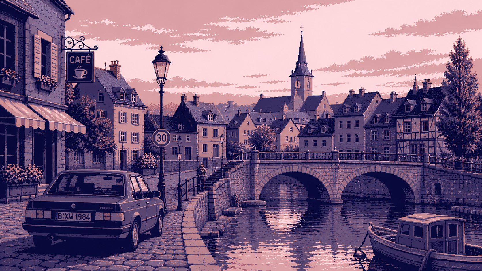 Four-Color 1980s European Town