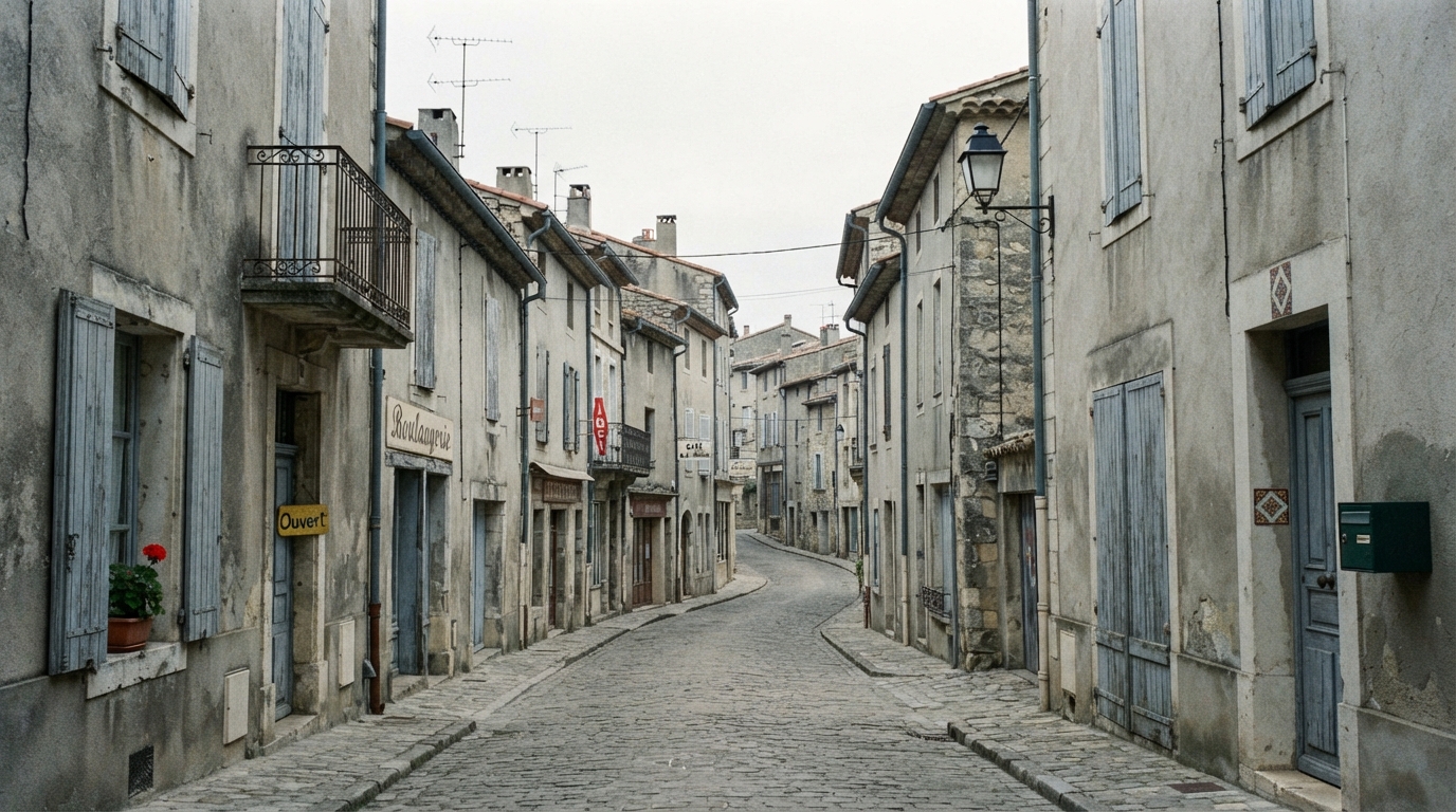 Muted 1980s European Town