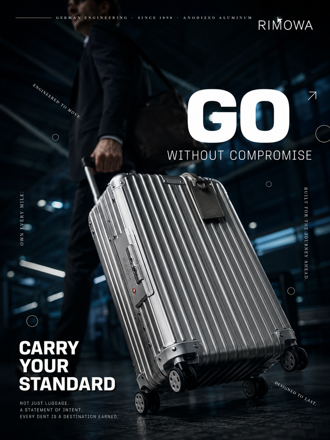 Publicité de bagage Rimowa à l’aéroport