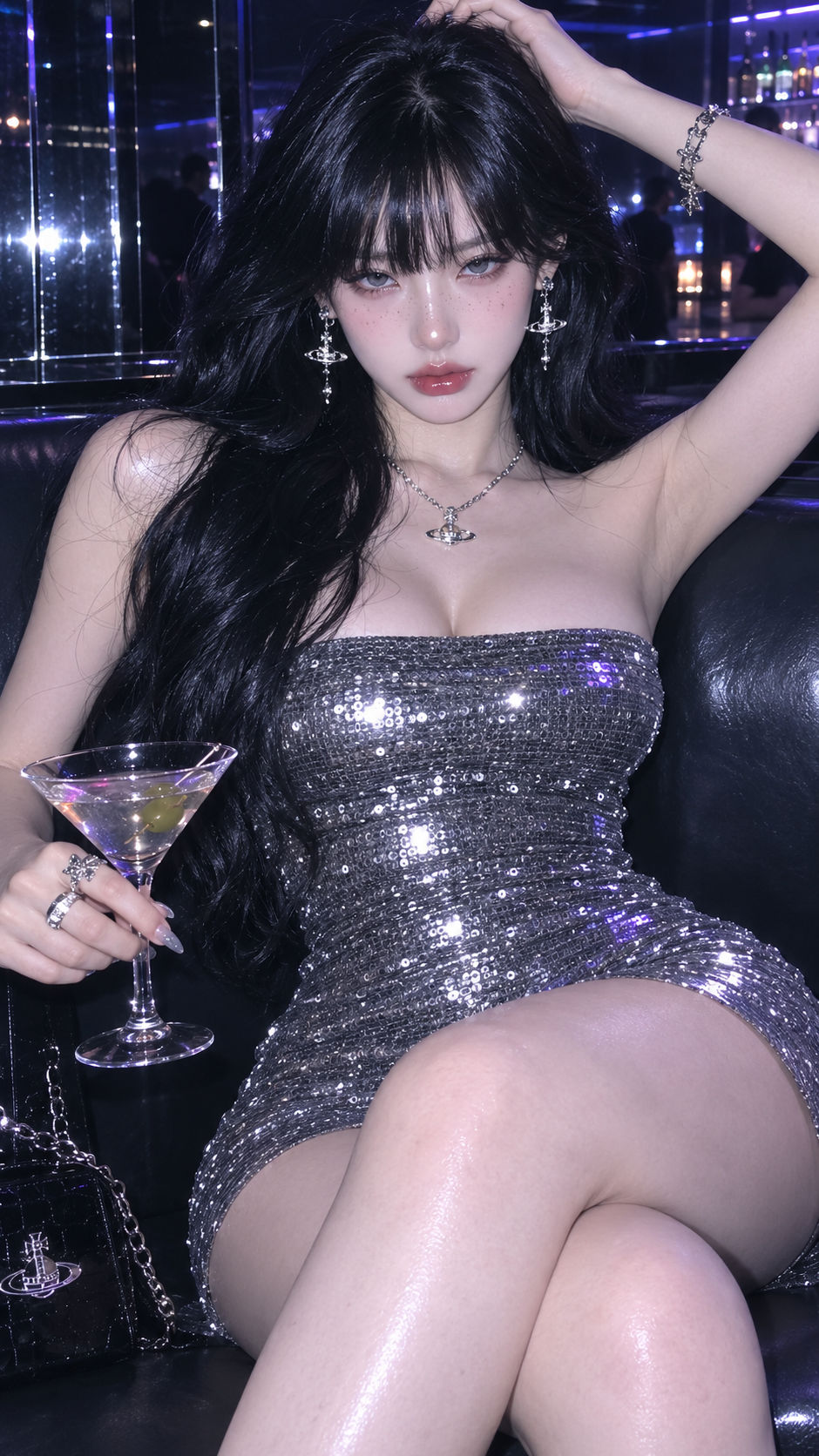 Silver-Eyed Nightclub Portrait