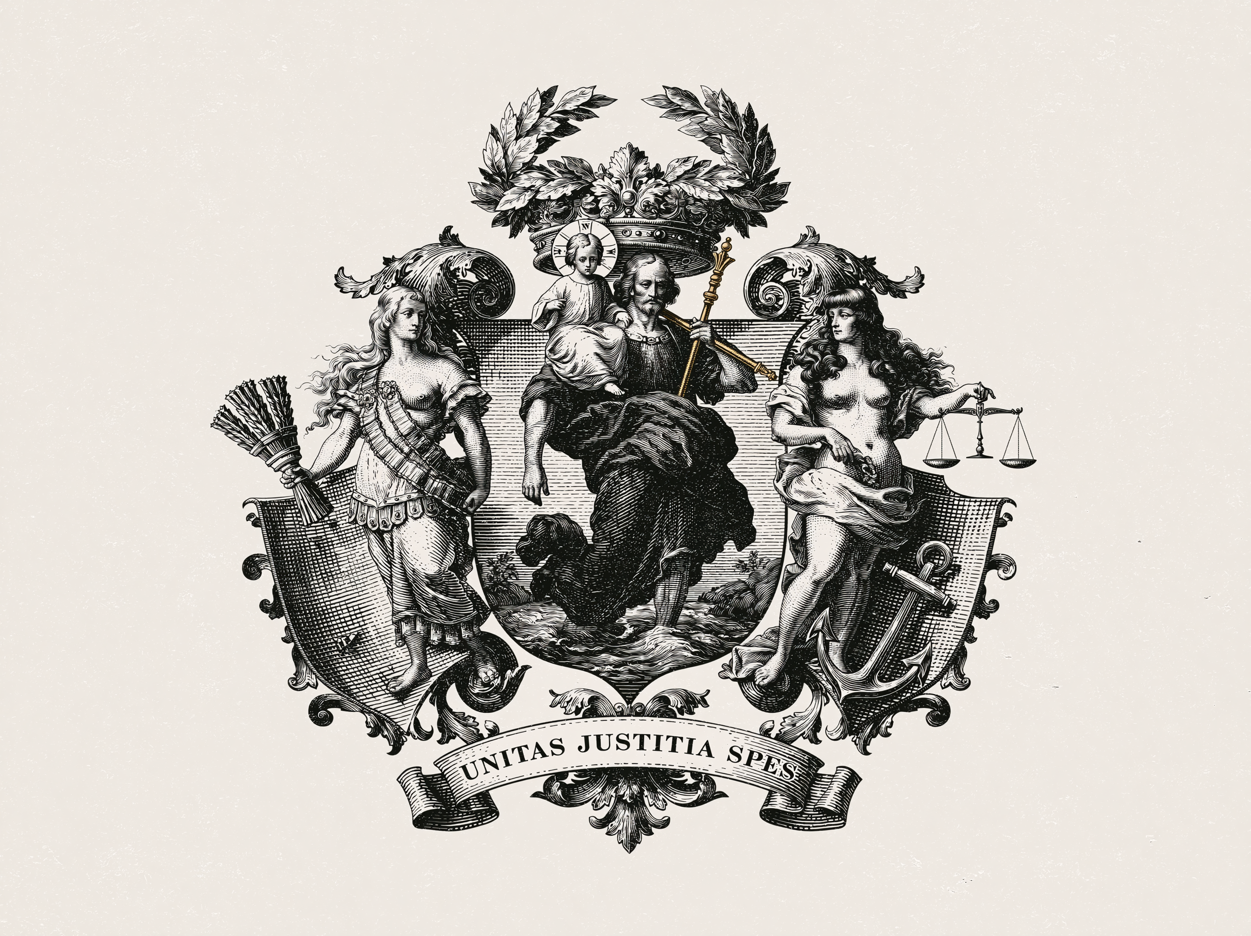 Vilnius Heraldic Coat of Arms Engraving