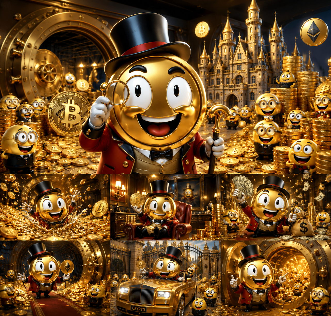 Crypto-Vault Character in Scrooge McDuck Style