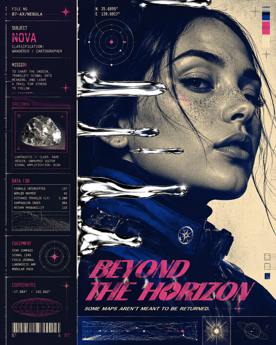 Retro-Future Chrome Portrait Dossier
