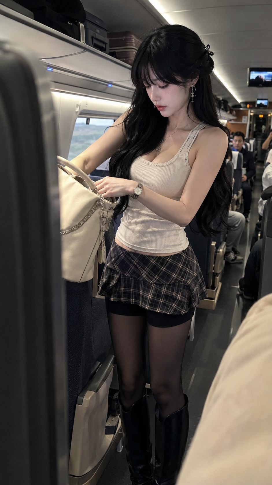 Woman in a Chinese High-Speed Train Phone Still