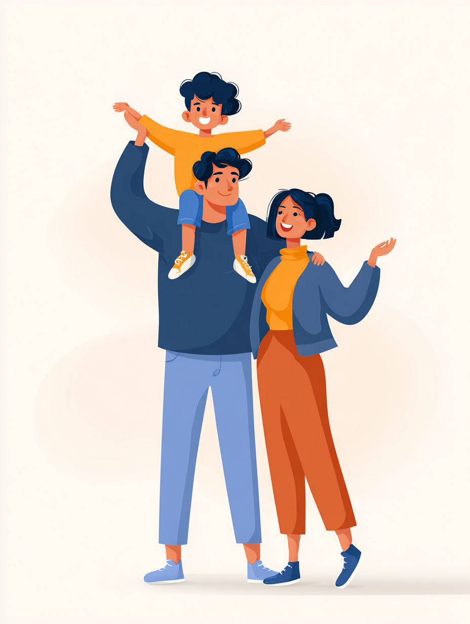 Family on Father’s Shoulders Storybook