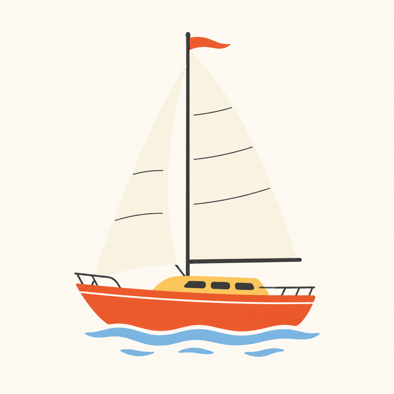 Flat Vector Sailboat