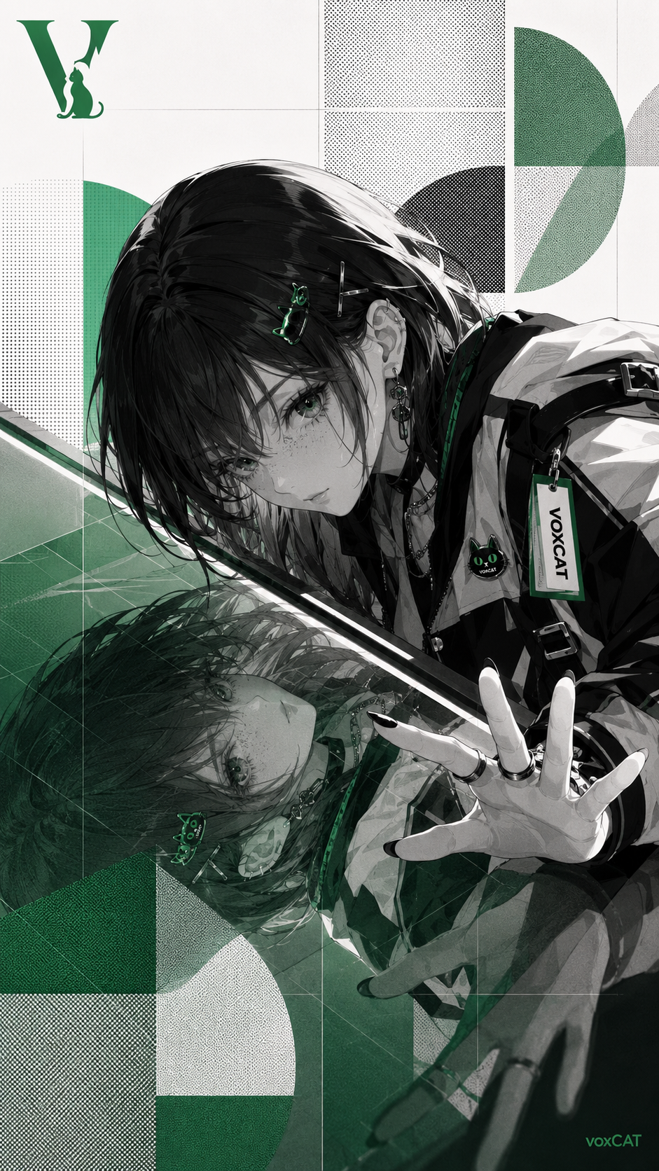 Affiche de personnage suisse noire, blanche et verte