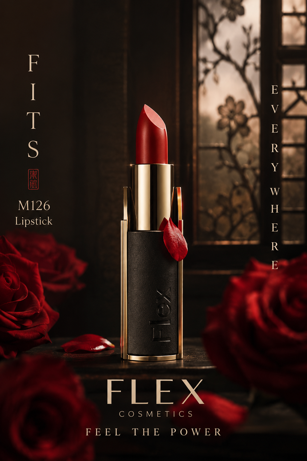 Flex Red Lipstick in Gold and Roses