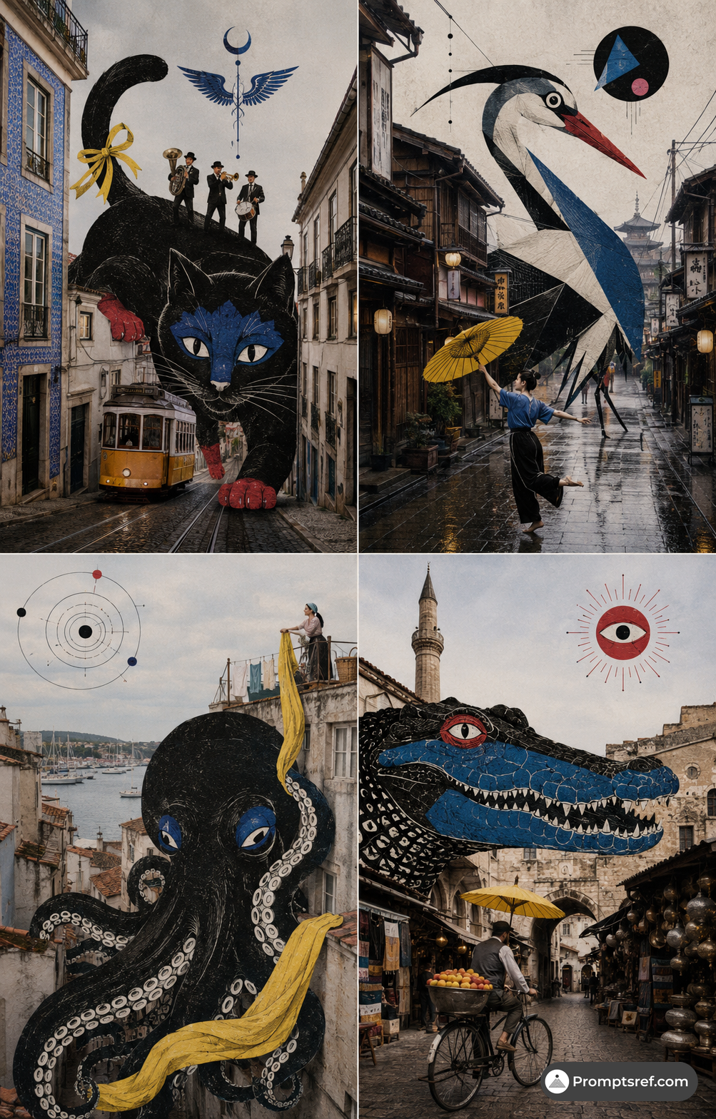 Giant Illustrated Creature City Poster