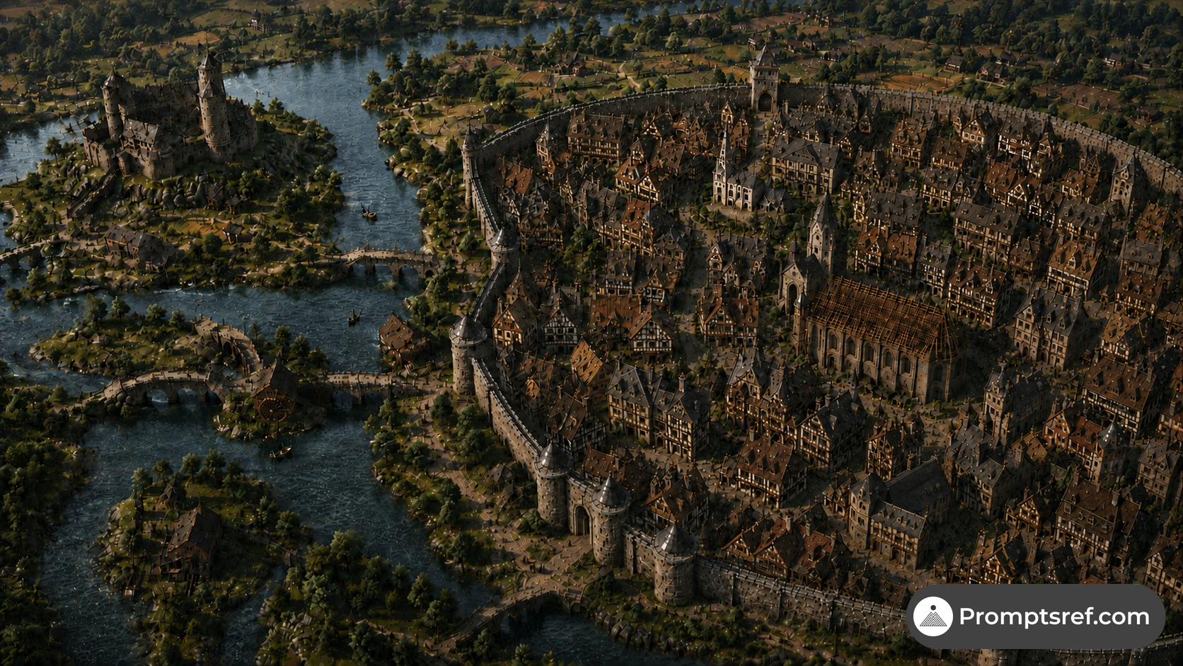 Cinematic Medieval City Model