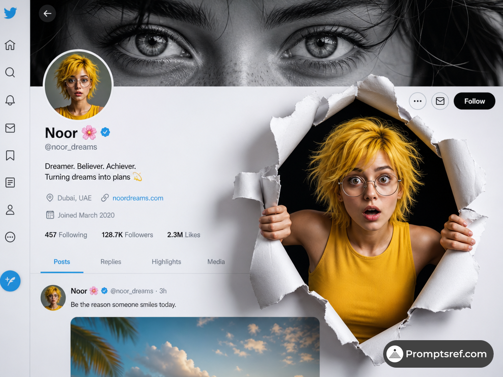 Noor durchbricht ein Social-Media-Profil