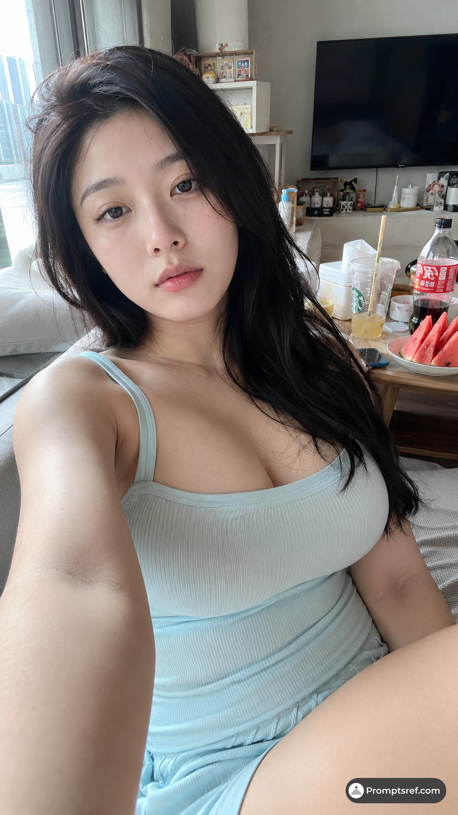 Casual Summer Living-Room Selfie