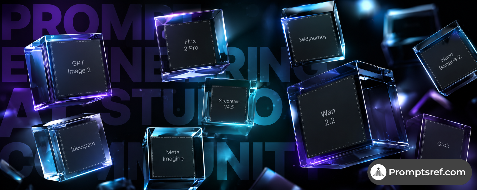 AI Prompt Studio Glass-Cube Banner
