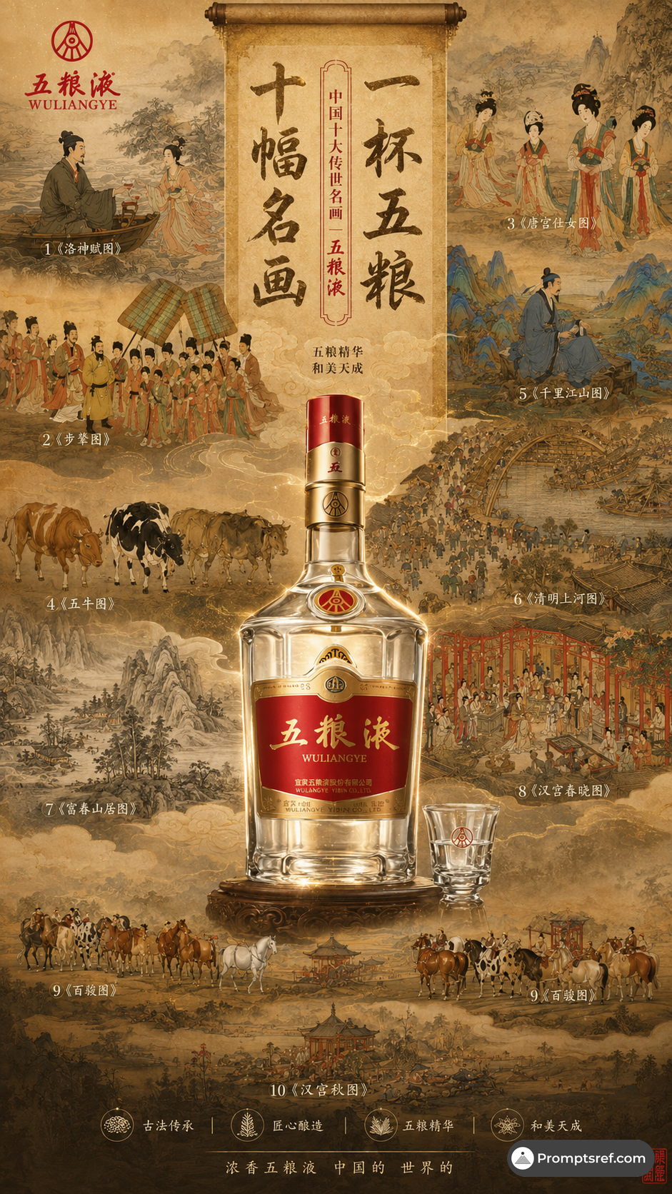 Wuliangye se encuentra con las diez pinturas clásicas de China