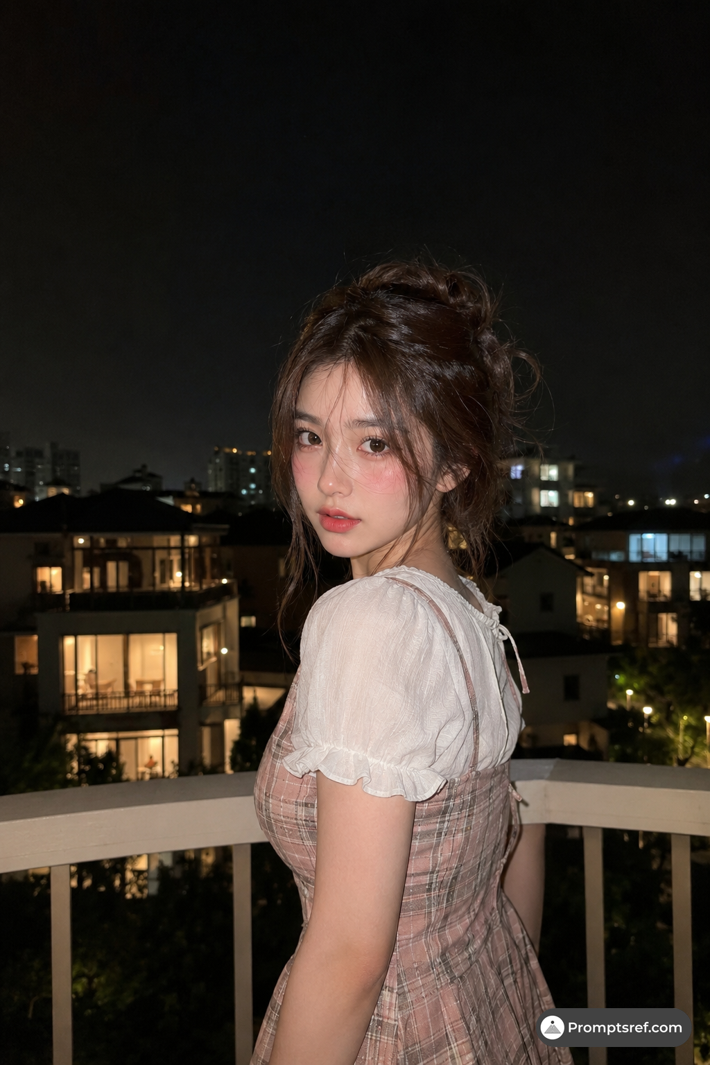Calm Portrait Beneath a Dark Sky