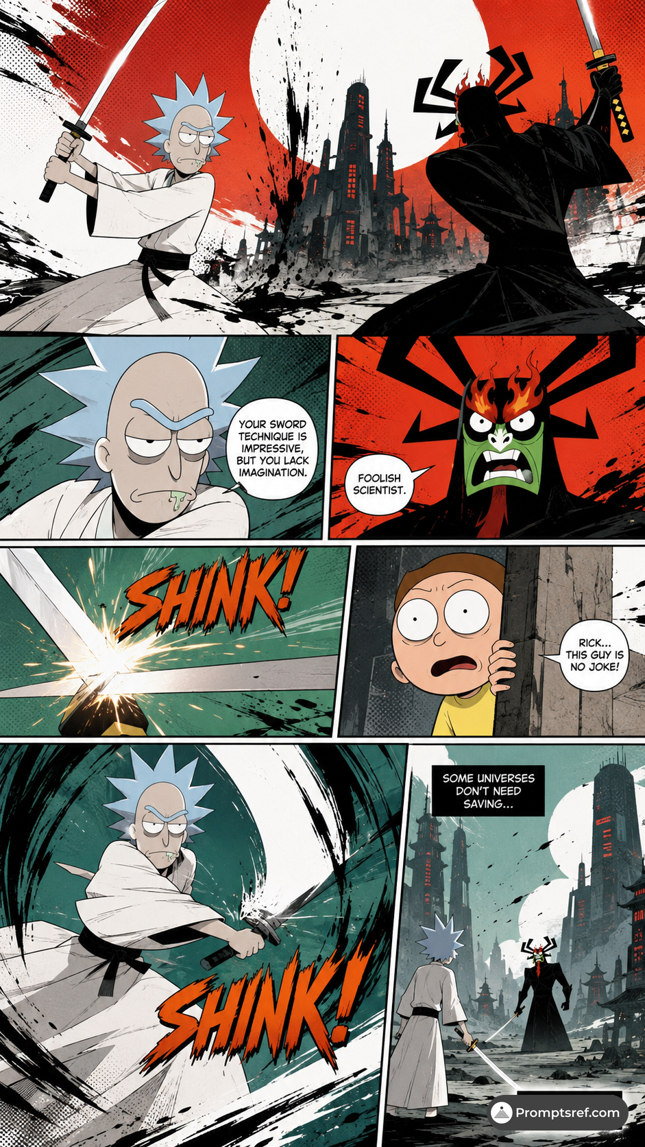 Rick and Morty Samurai Jack Manga