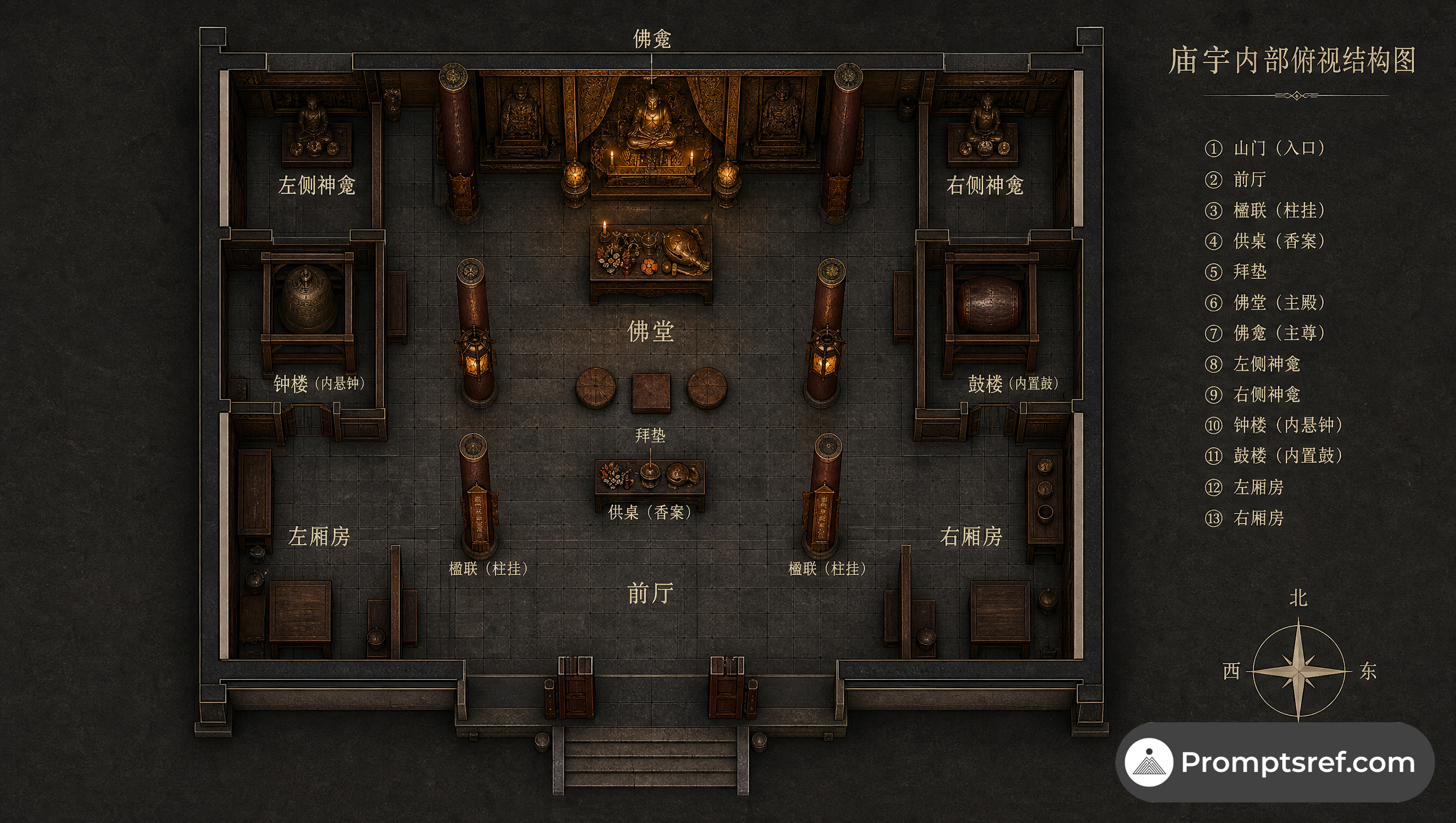 Temple Interior Overhead Plan
