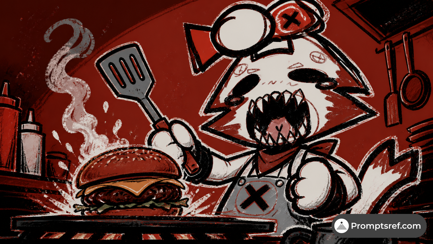 Man Cooking a Burger