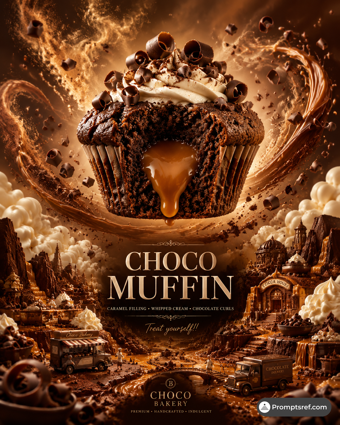 Chocolate Caramel Muffin Luxury Campaign