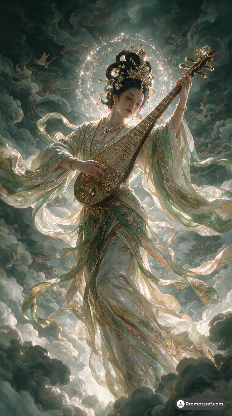 Pipa-Playing Celestial Maiden