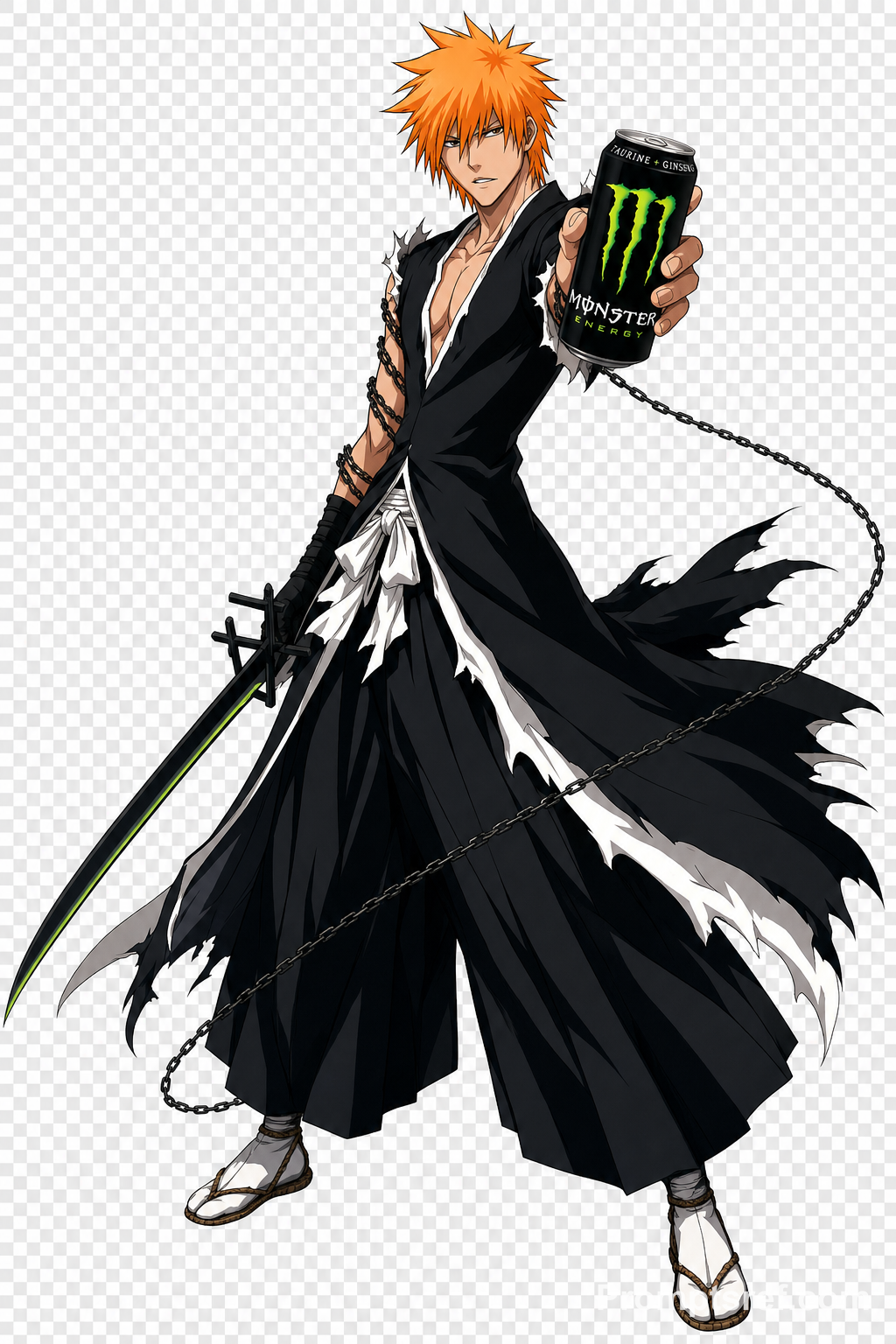 Ichigo Holding a Monster Energy Can