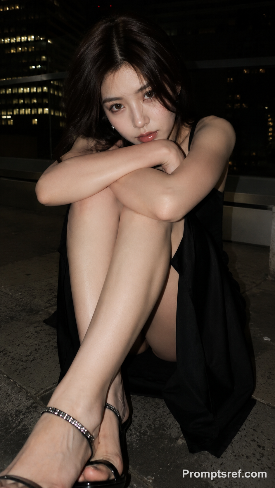 Low-Angle Night Flash Portrait Template