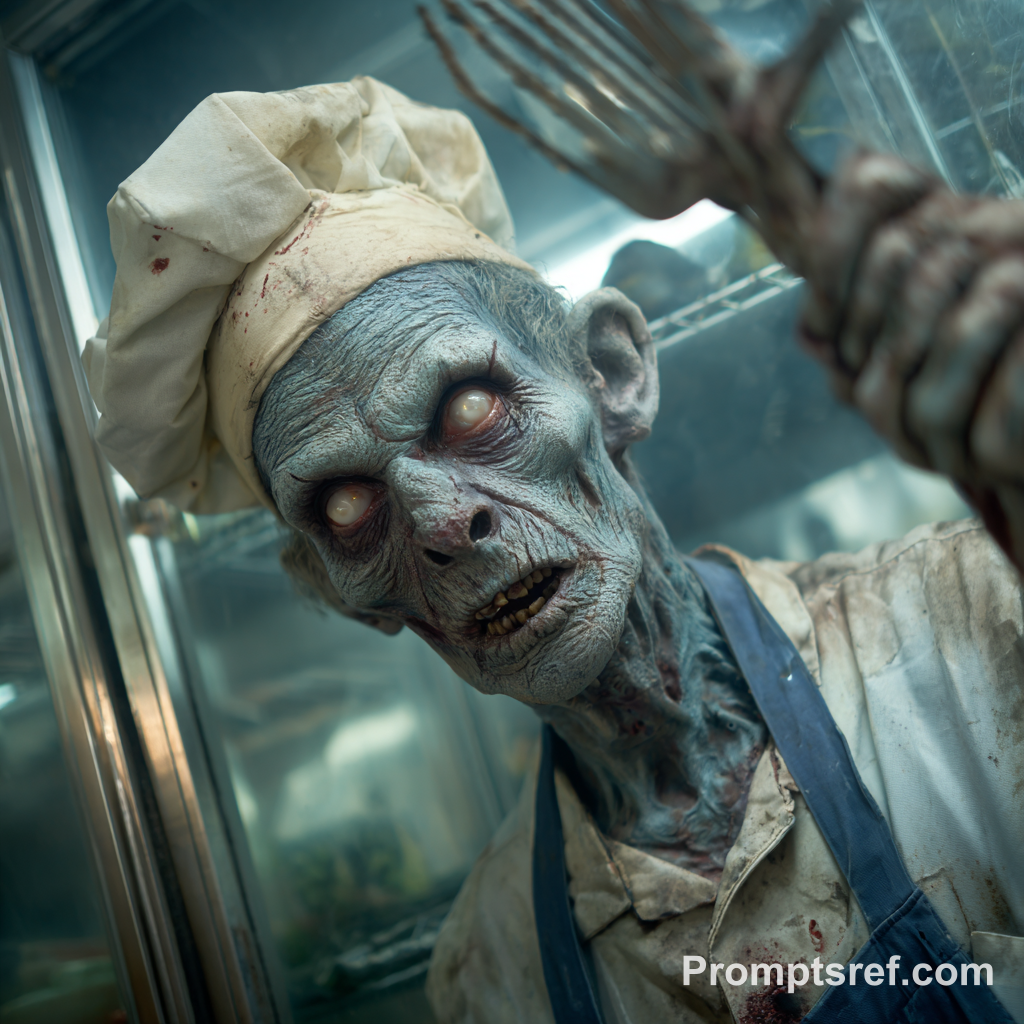 Zombie Chef in an Abandoned Convenience Store