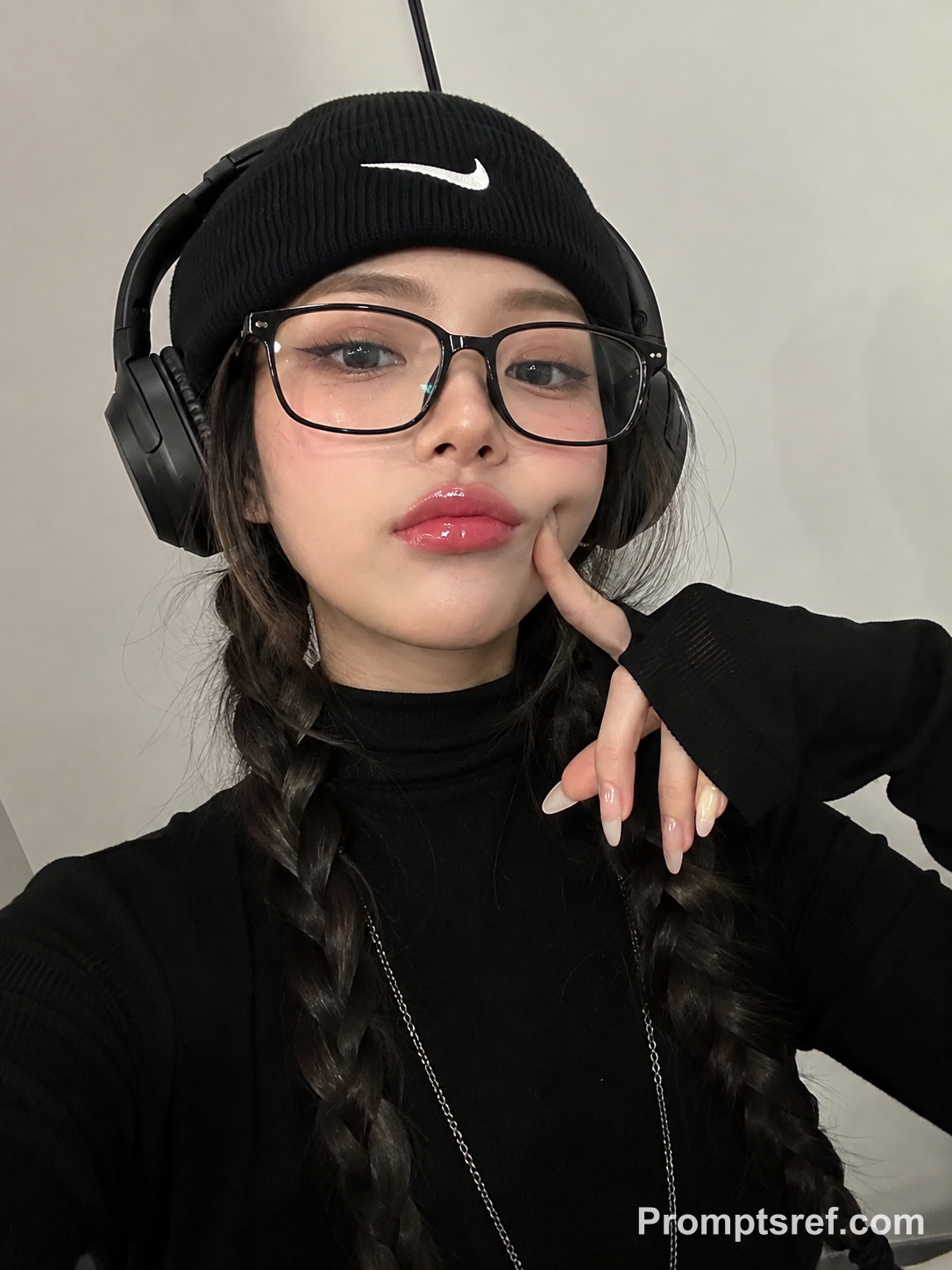 Y2K Black Streetwear Selfie