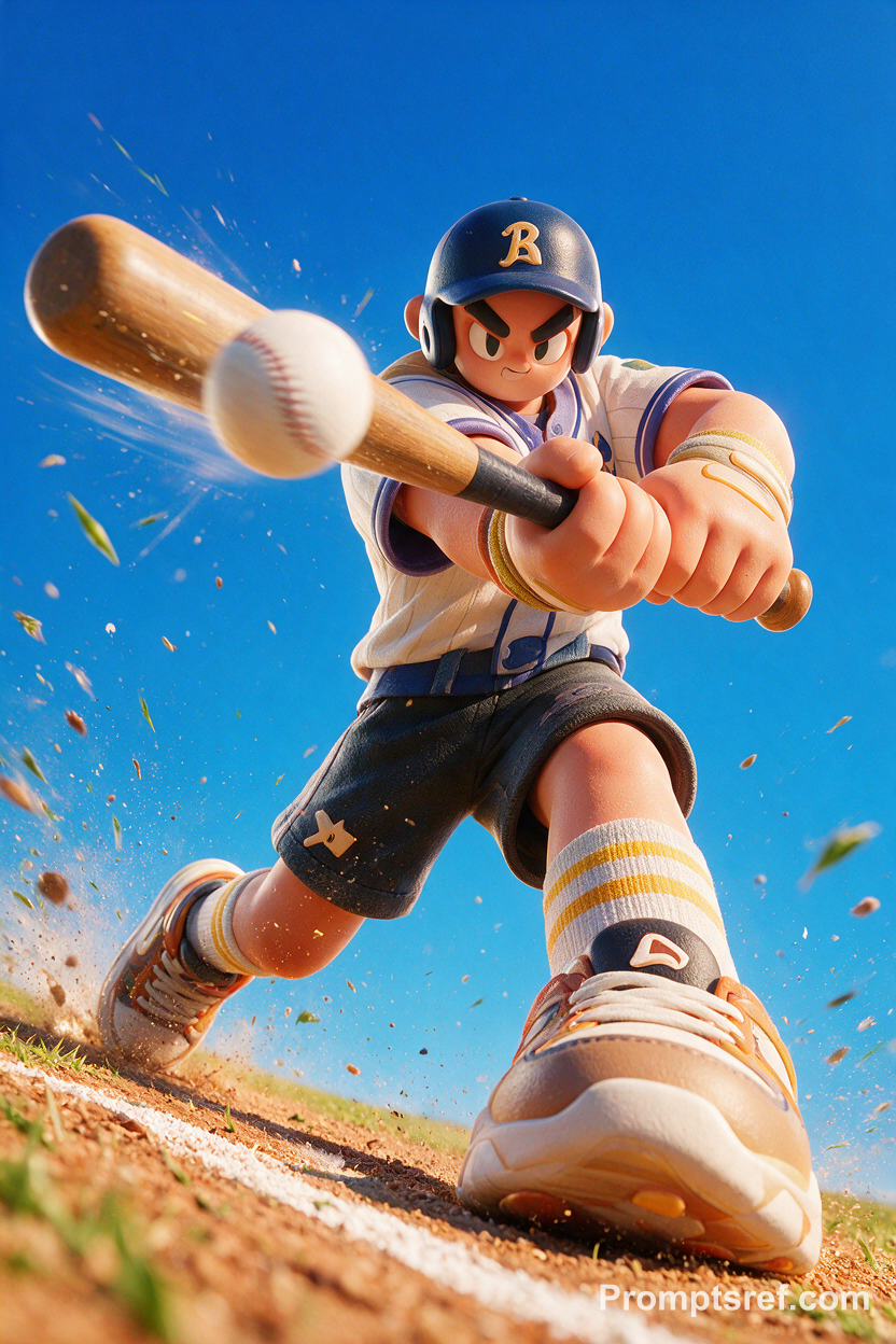 Extreme-Perspective Baseball Swing