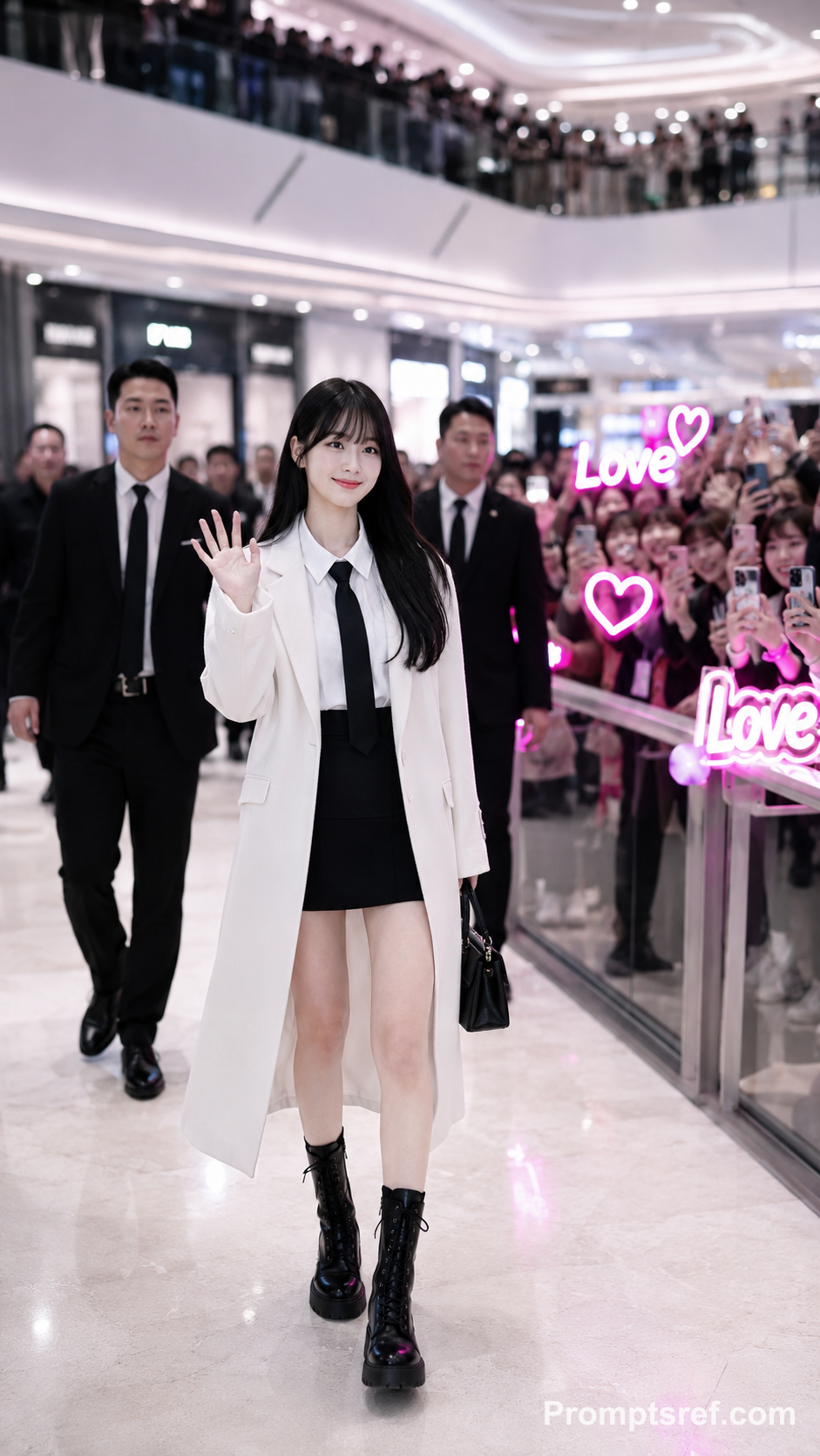 Idol Waving to Fans at the Mall
