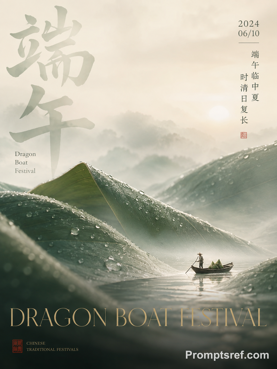 东方极简节日海报模板