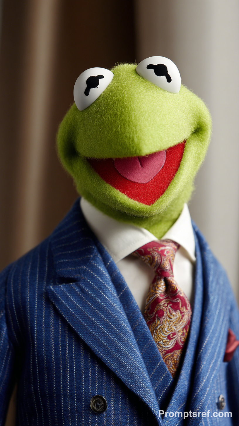 Kermit in a Blue Suit