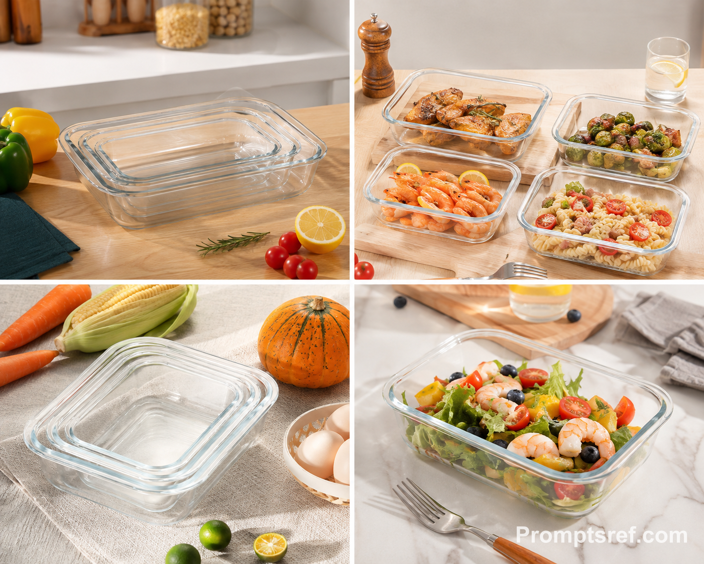 Glass Container Food Scene Variations