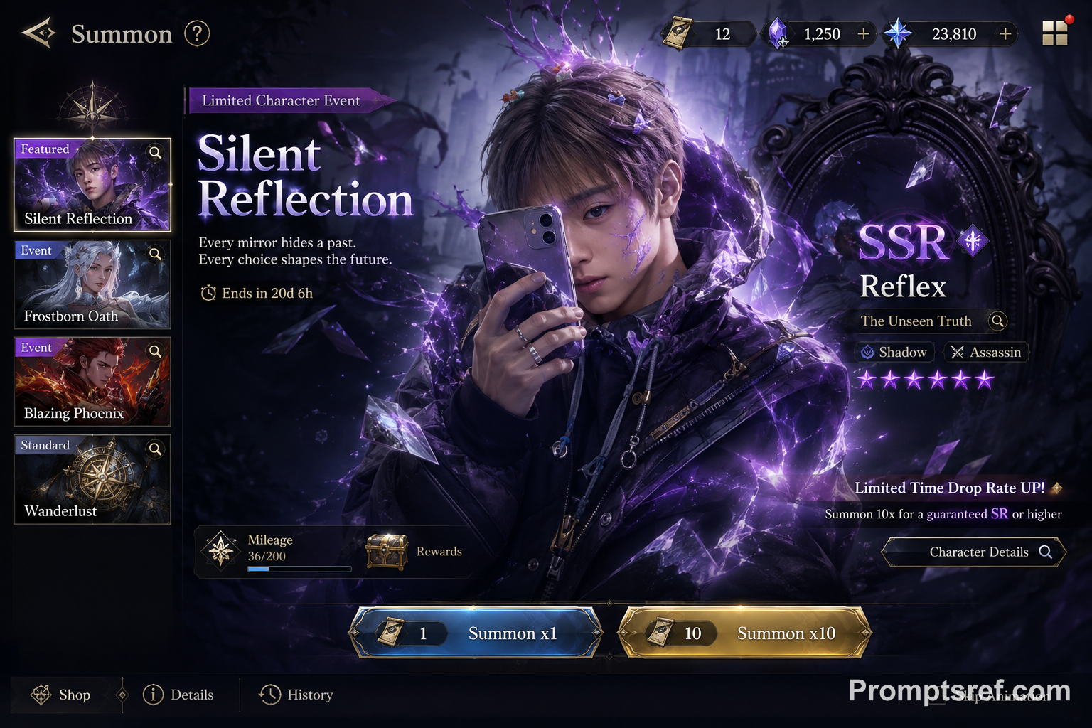 Dark Fantasy Gacha Summon Page