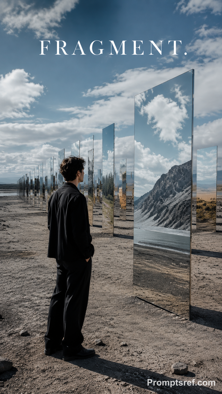 Portrait Among Fragmented Mirrors