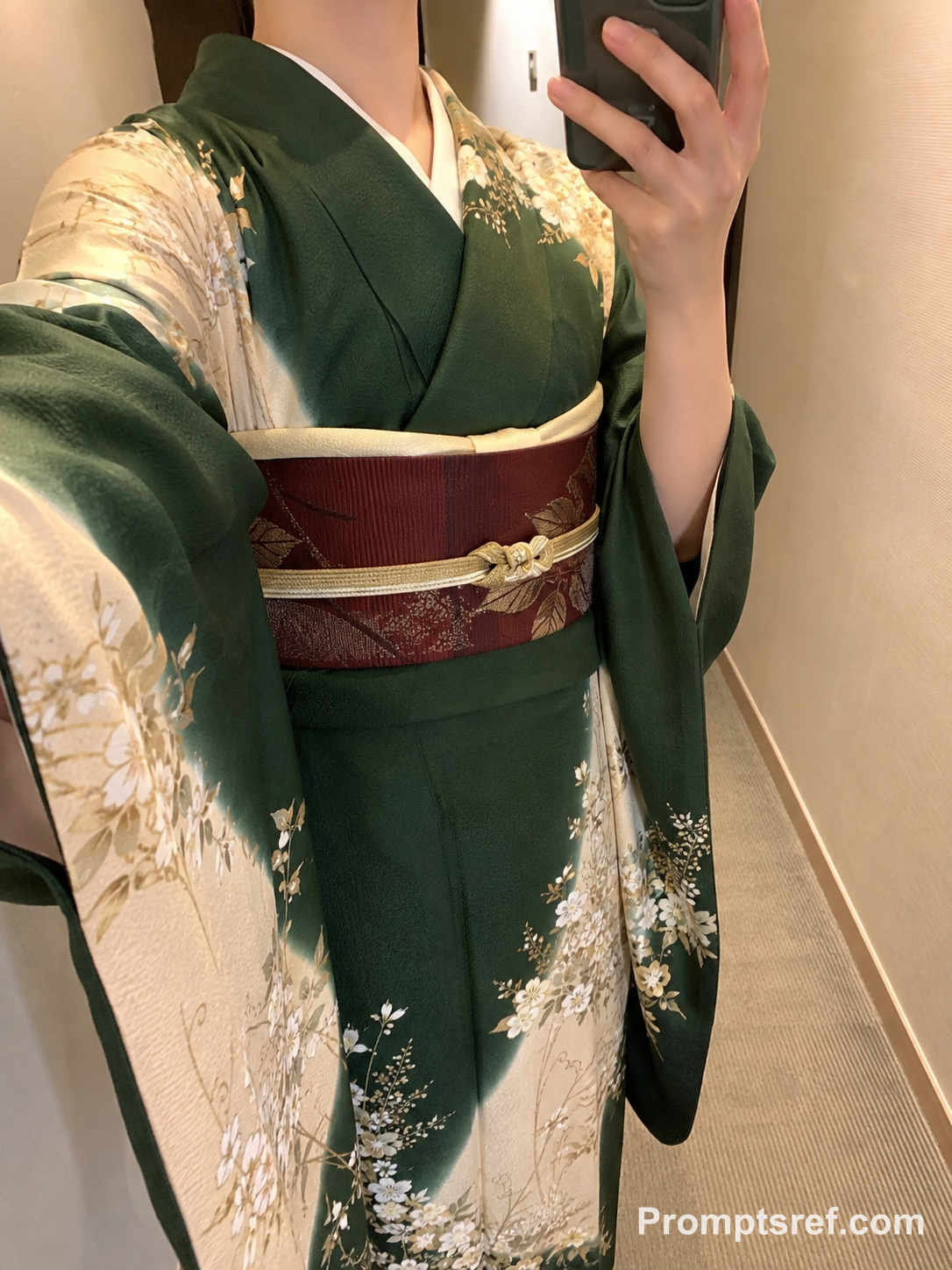 翡翠和服女将自拍