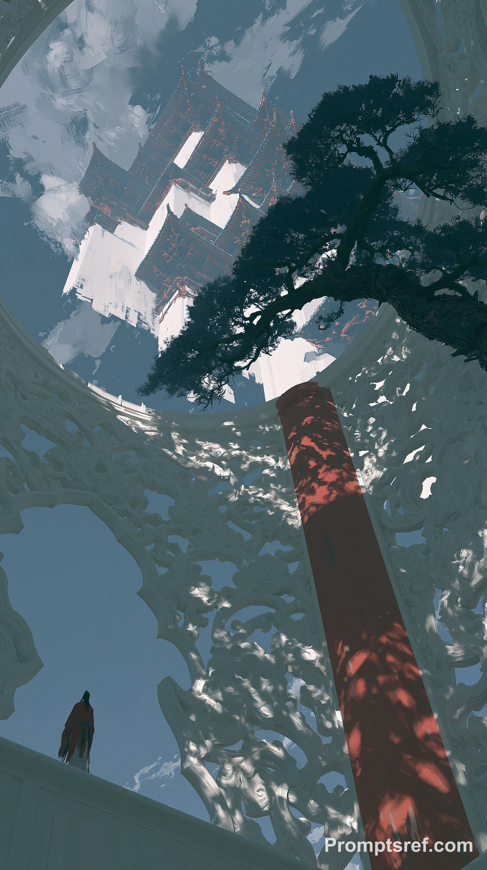 Jade Begonia Window to Floating Pavilions