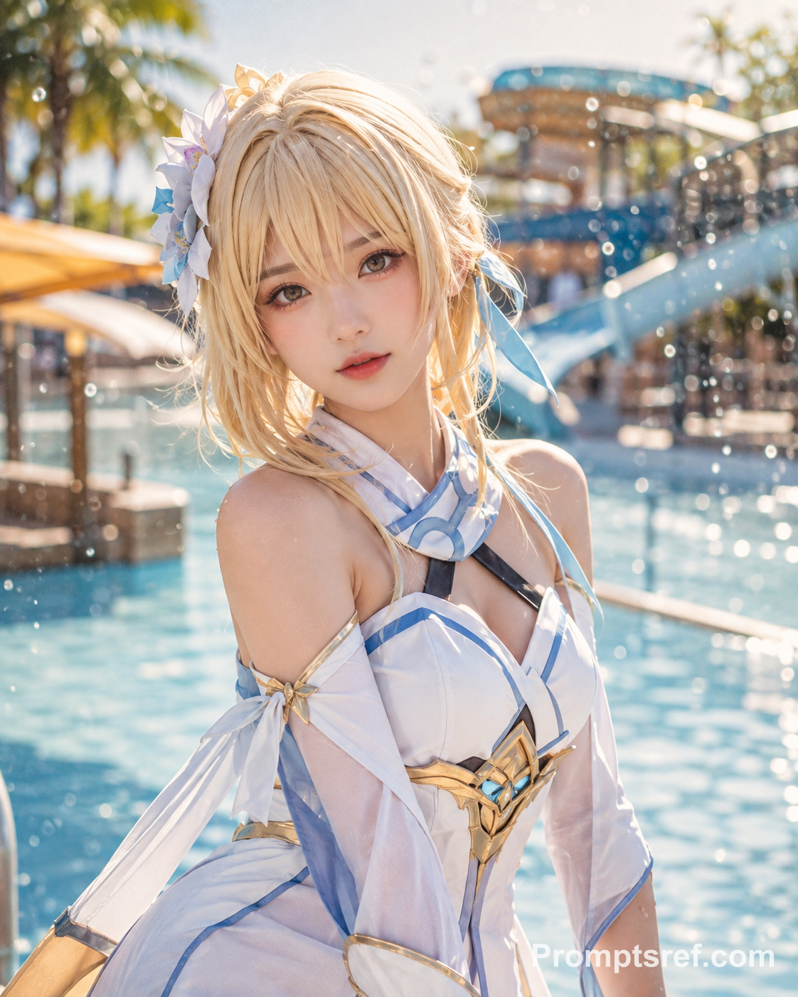 Genshin Heroine at the Water Park