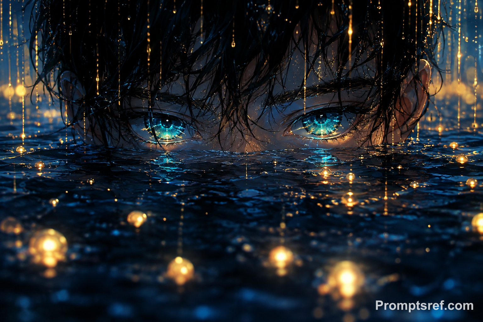 Teal Eyes Above the Midnight Sea