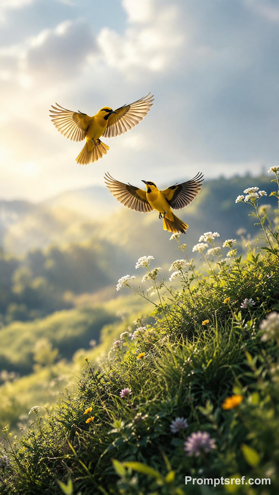 Orioles Above the Morning Hill