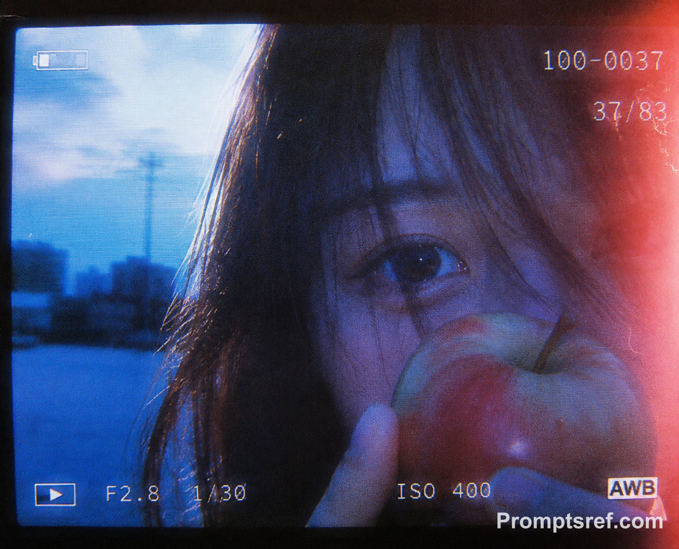 Apple Smile on Vintage Film