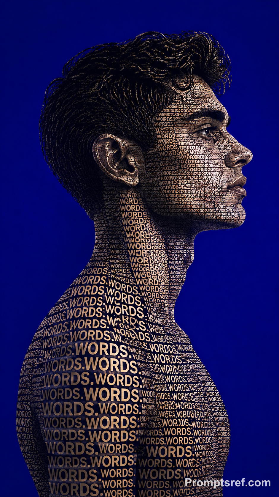 Typographic Sculpture Profile Poster