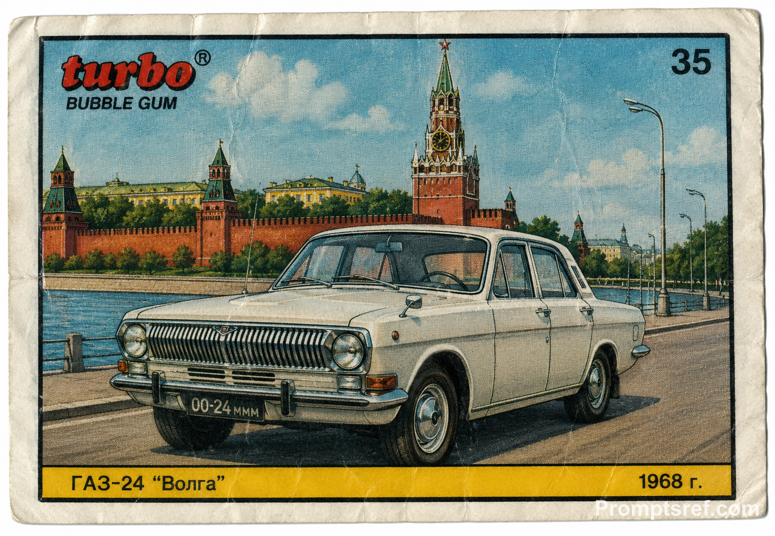 1968er Wolga als Turbo-Kaugummibild