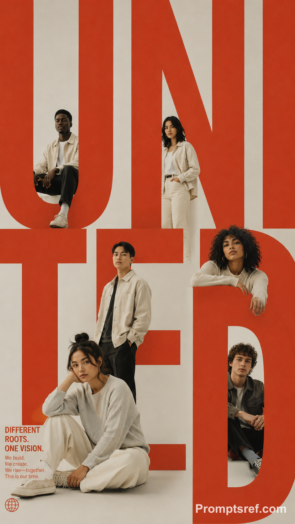 Oversized Typography Group Editorial Poster