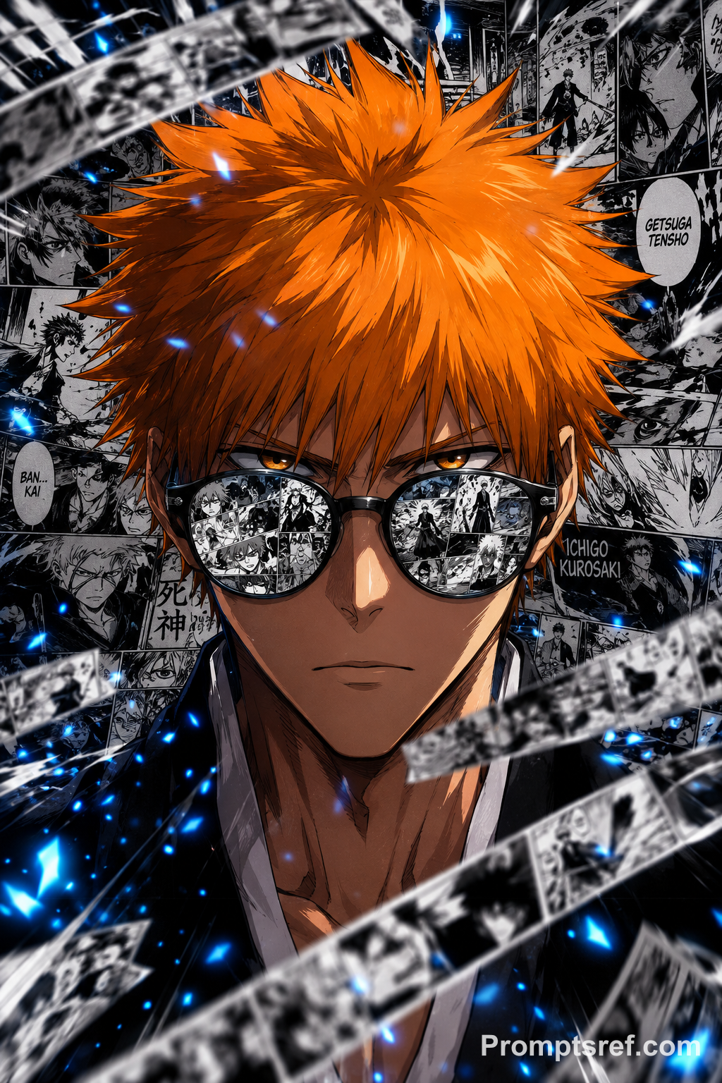Shonen Manga Hero in a Memory Collage