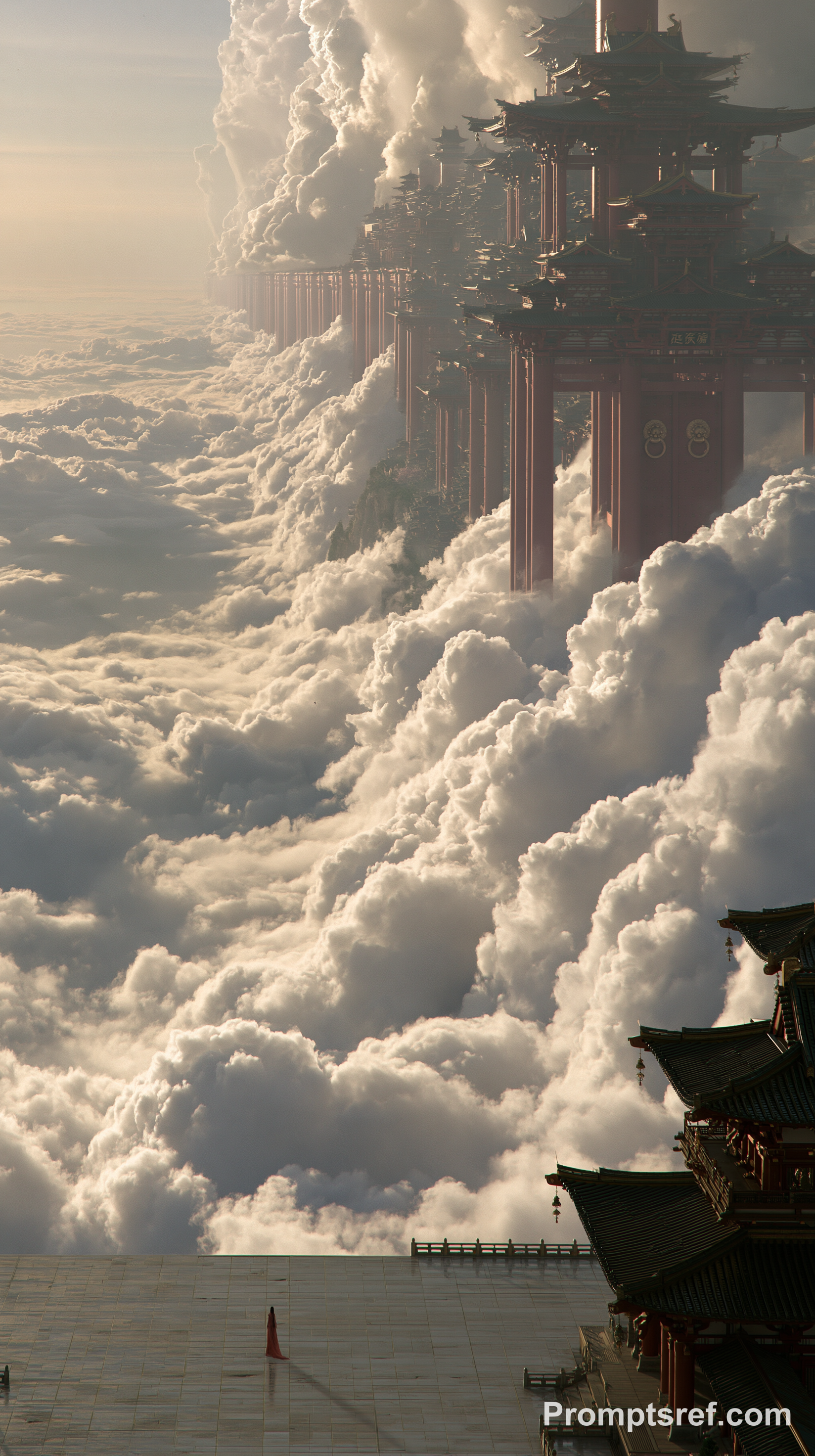 Epic Tang Dynasty Gate Above the Clouds